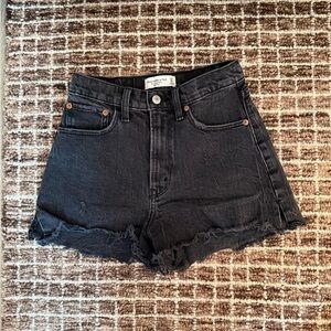 Abercrombie & Fitch Black Jean Shorts High-Waisted